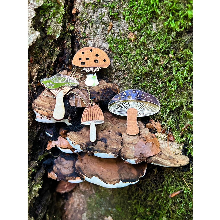 Funghi eco earrings Toadstool & cap