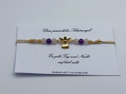 Schutzengel Edelstein Armband mit Makramee