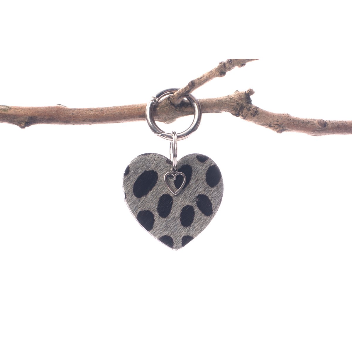 Bag pendant heart animals with charm Dalmatian