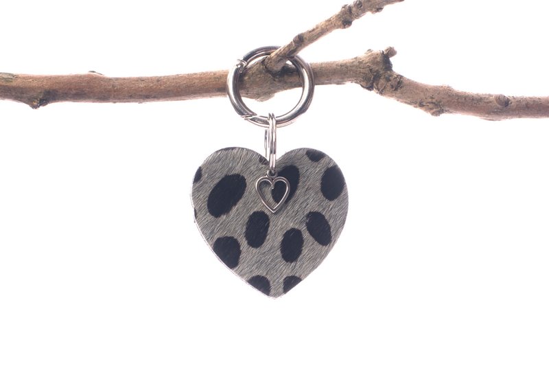 Bag pendant heart animals with charm Dalmatian