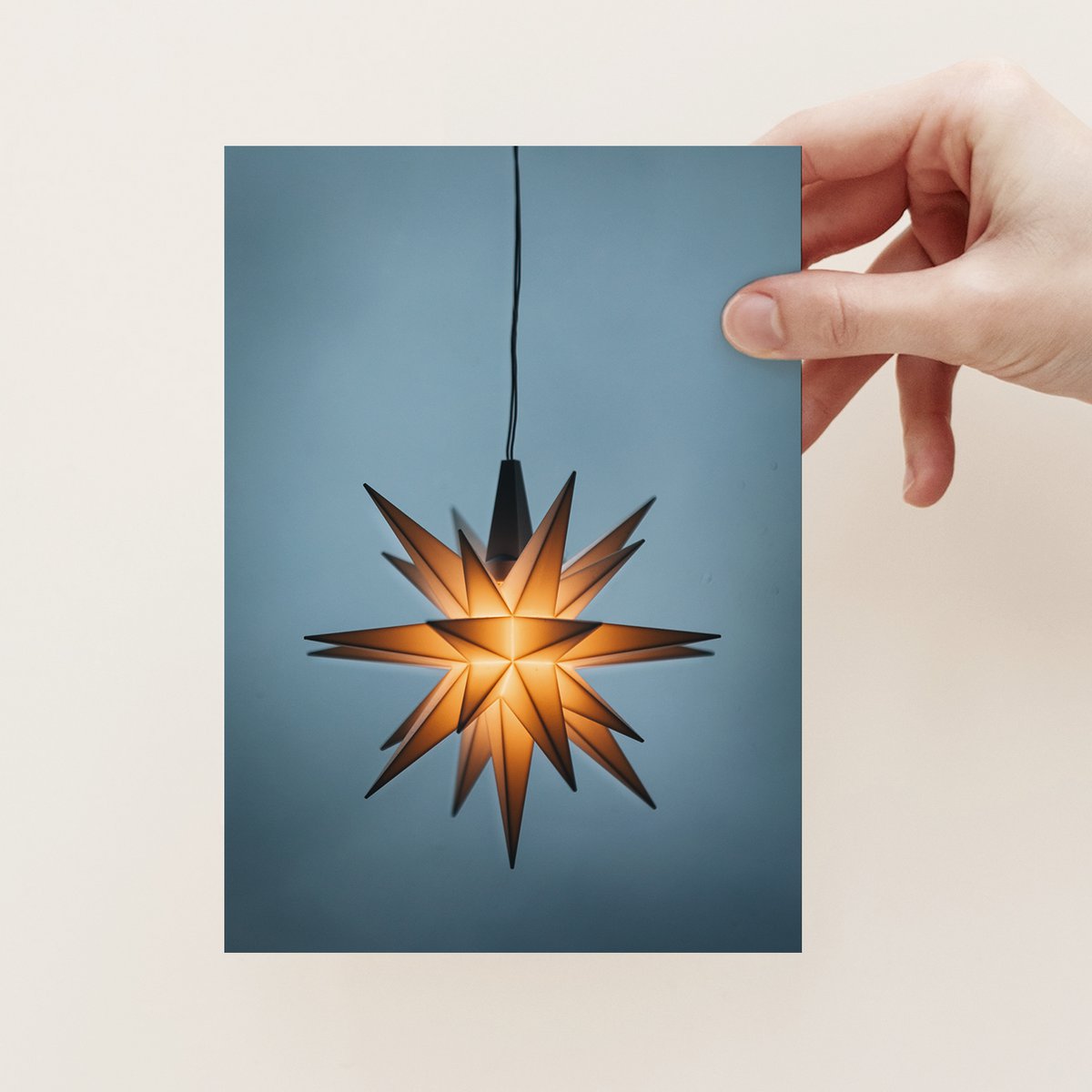 Carte de Noël étoile brillante