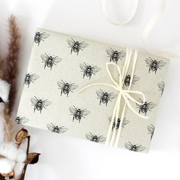 Hoja de papel de regalo de papel de hierba, 70x50 cm, abeja silvestre
