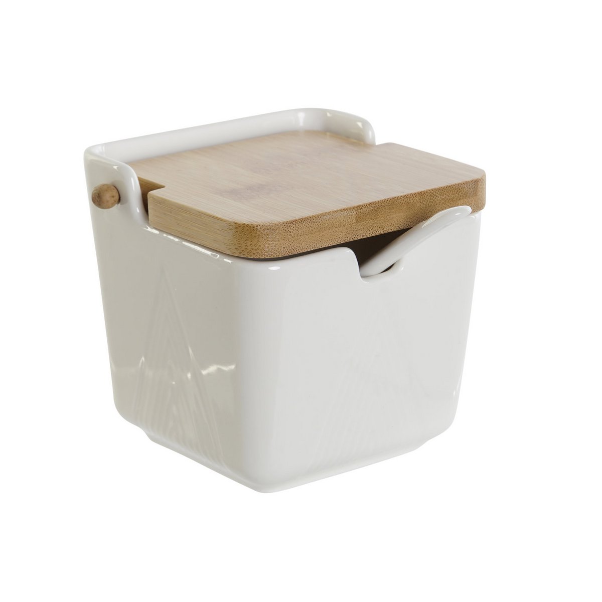 BAMBUSOWA PORCELANA CUKIERNICA 10,5X9X9 BIAŁA PC207781