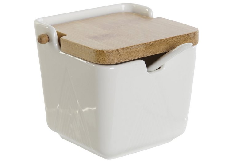 BAMBUSOWA PORCELANA CUKIERNICA 10,5X9X9 BIAŁA PC207781