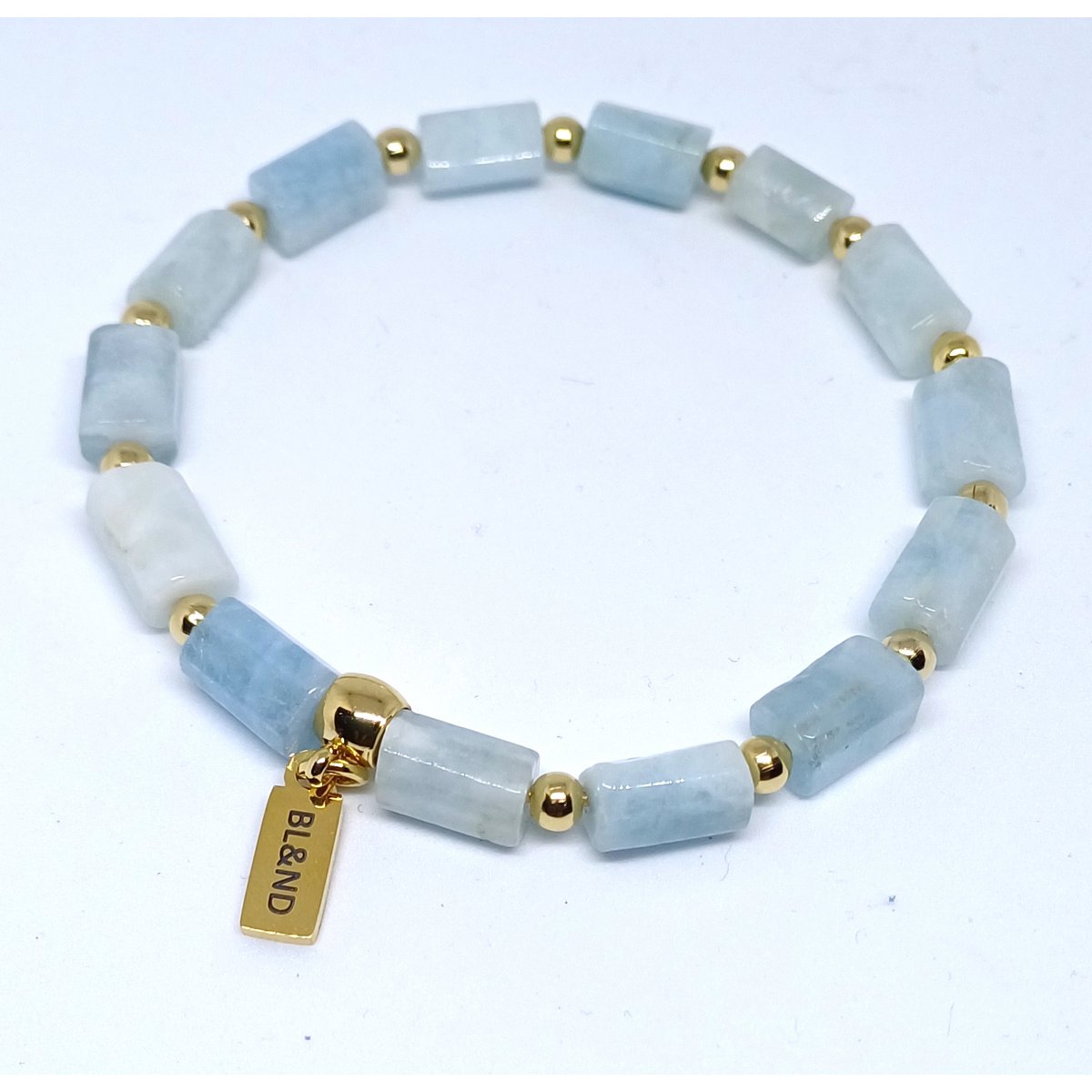 Edelsteen kolom stretch armband