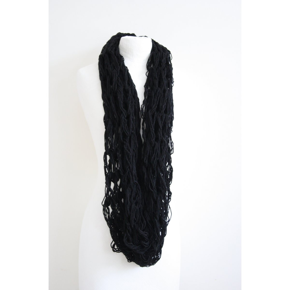 Black infinity scarf - acrylic