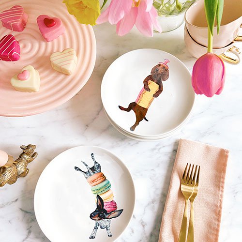 Sweet Wieners - Set of 6 pastry plates