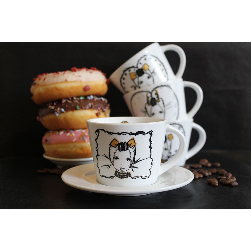 Taza y plato de café Zeeland girls