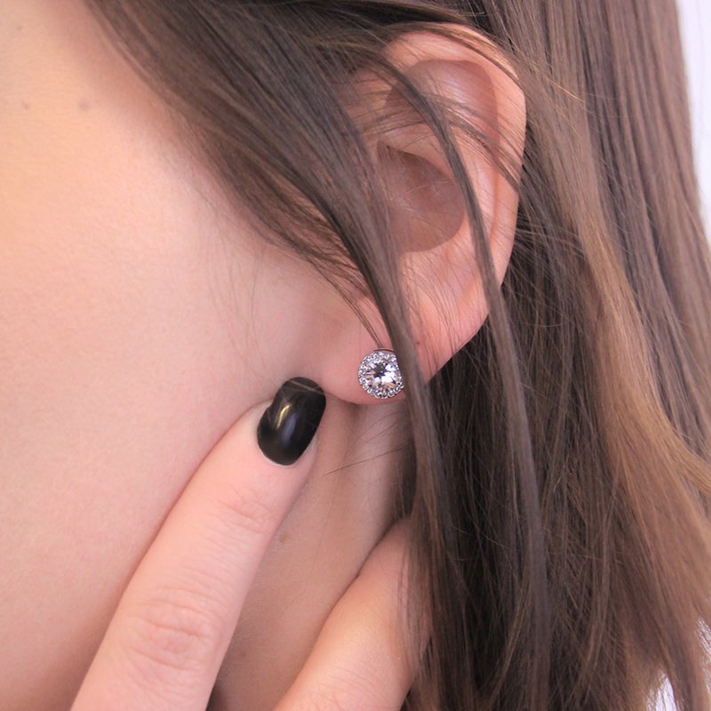 Boucles d'oreilles Sophia - Argenté et Cristal