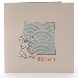 Timbre : lapin en peluche