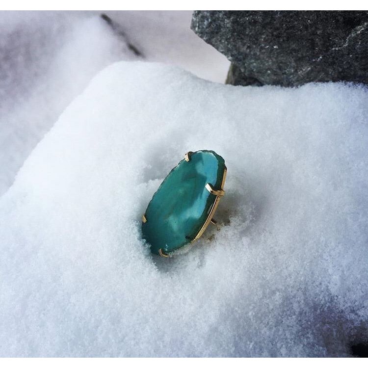 Anillo Saudade Ágata verde