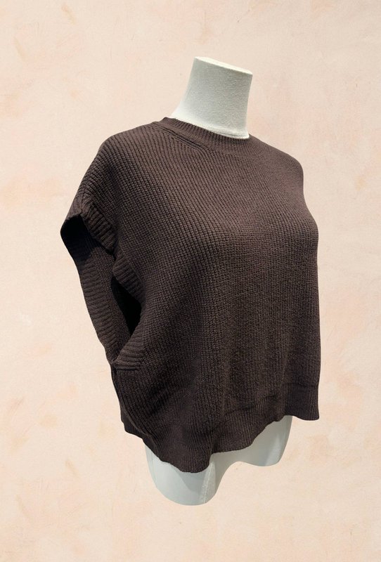 Oversized ærmeløs striktrøje – VISCOSE – 22005