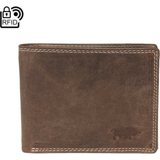 Portefeuille masculin - cuir cognac avec protection RFID et anti-skim