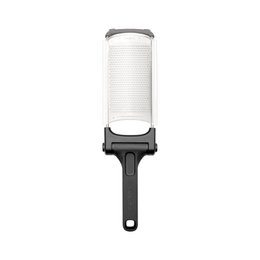 "Foldable grater with fine grating surface, black handle, compact collapsible design for kitchen storage"