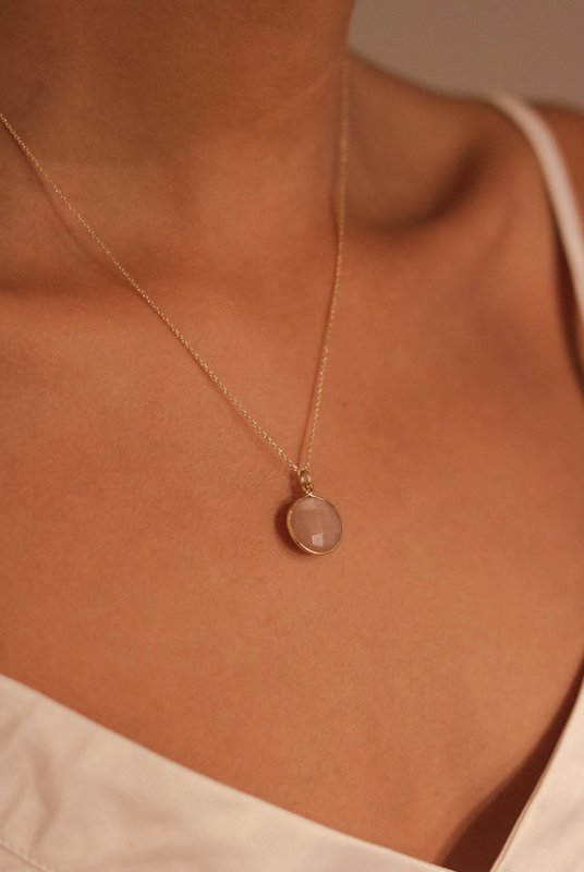 Caramelle gemma | Catena quarzo rosa argento 925