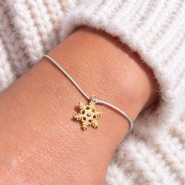 Armband auf Karte - Schneeflocke "Merry Christmas" 24K vergoldeter Anhänger - DIN A6 Recyclingkarte