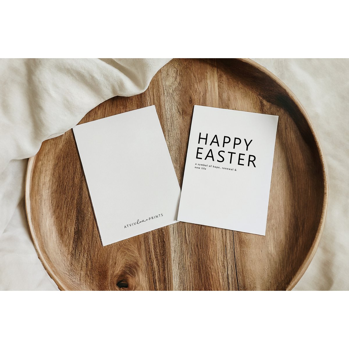 Easter card - Happy Easter - Minimalist Easter card, Black and white Easter card, A6 card