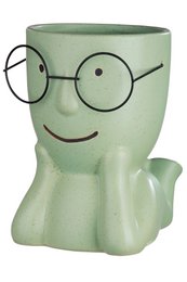 Vaso in ceramica "Smile" c. Occhiali VE 4 so