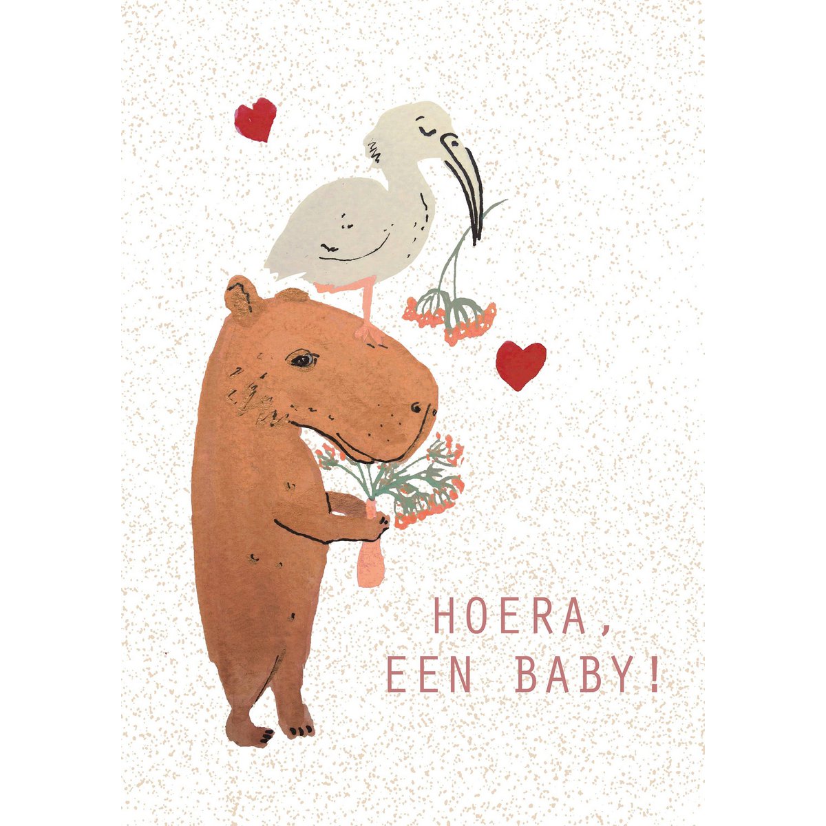 Capybara Baby / Birth Postcard NL (eco friendly)