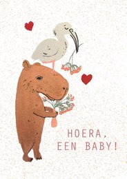 Capybara Baby / Birth Postcard NL (eco friendly)
