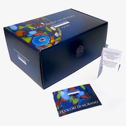 6 kerstballen Adventurine in geblazen en met de hand bewerkt glas, "I Colors of Murano" lijn gemaakt in Italië