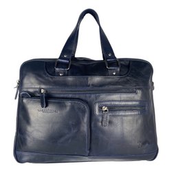 Bolso portátil Messenger Bag 15 Cognac de cuero de búfalo de 6 pulgadas