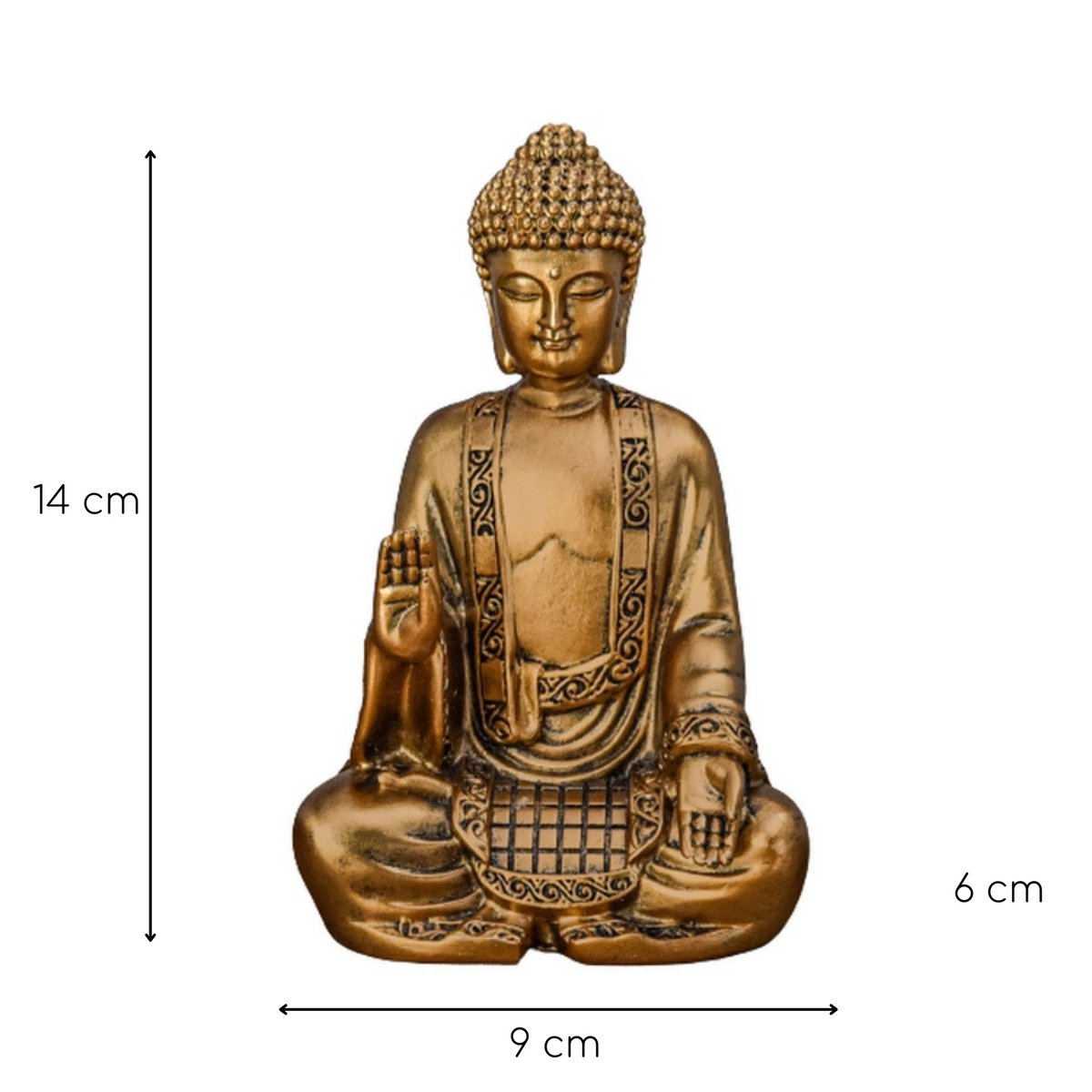 Statua di Bodhi in oro - Decorazione Zen e Feng Shui - Per creare un'atmosfera rilassante e spirituale - Idea regalo fortunata