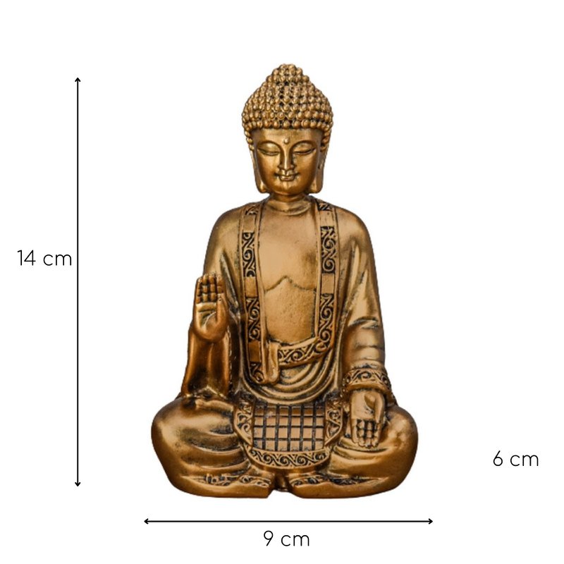 Gouden Bodhi-beeld - Zen- en Feng Shui-decoratie - om een ​​ontspannende en spirituele sfeer te creëren - gelukscadeau-idee