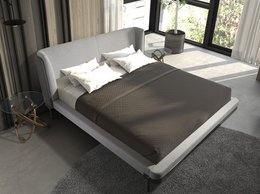 Lichtgrijs stoffen bed 7156