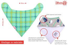 Spiczasty śliniaczek Tartan Green - śliniaczek niemowlęcy