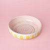 Garlic Grater Ceramic Dish - Pink and Yellow - Large Valentina