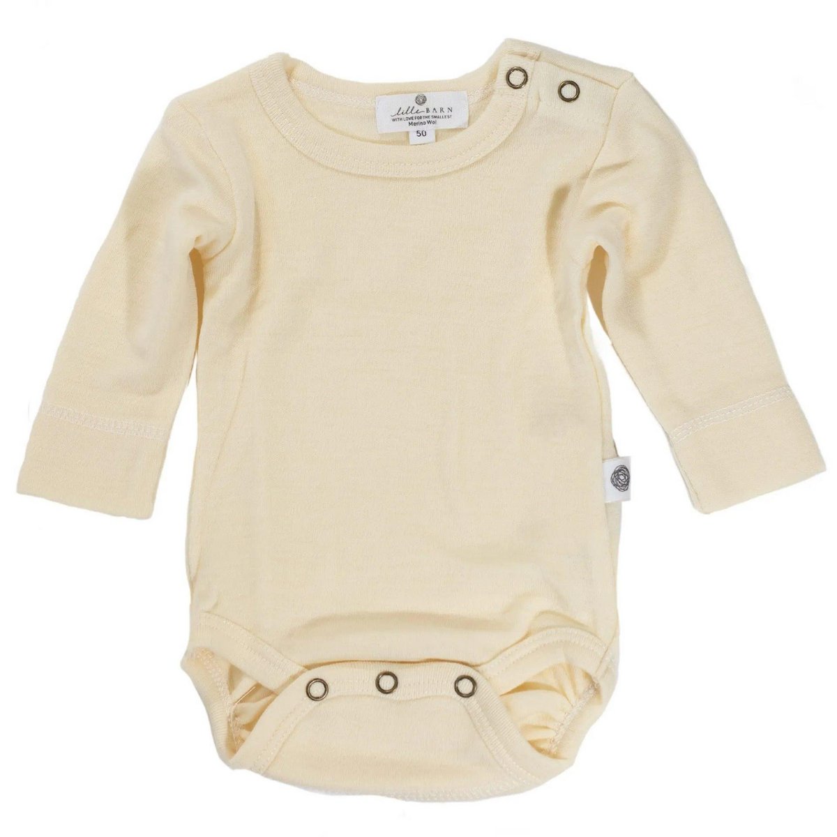 Body in lana manica lunga - Lana merino - Naturale