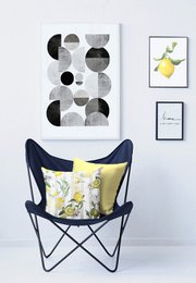 7303 kussen grijs / wit / geel / groen - 39X39