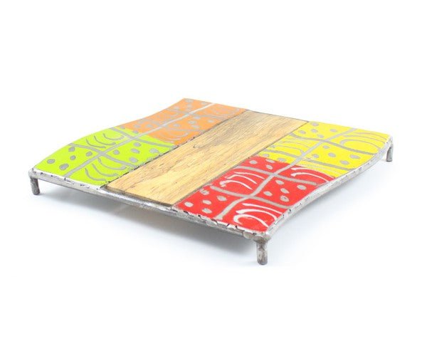 "Pissy" coaster made from recycled scrap metal and scrap wood upcycling | different shapes and colors