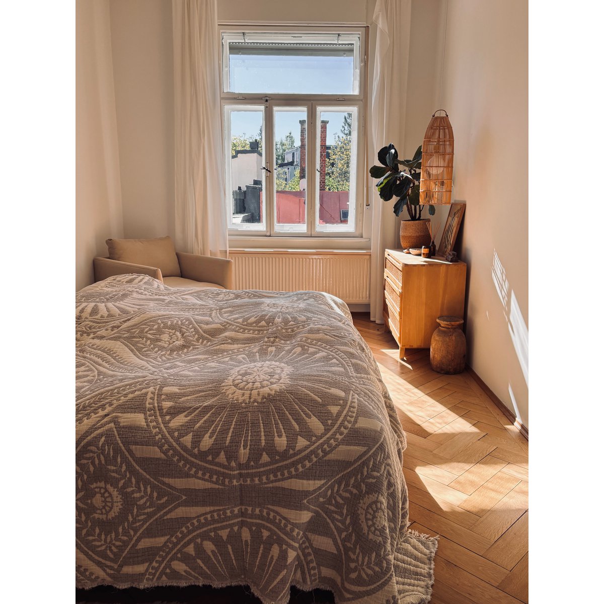 ROLIG Muslin Decke - Hellgrau - 2,20 x 2,30 m