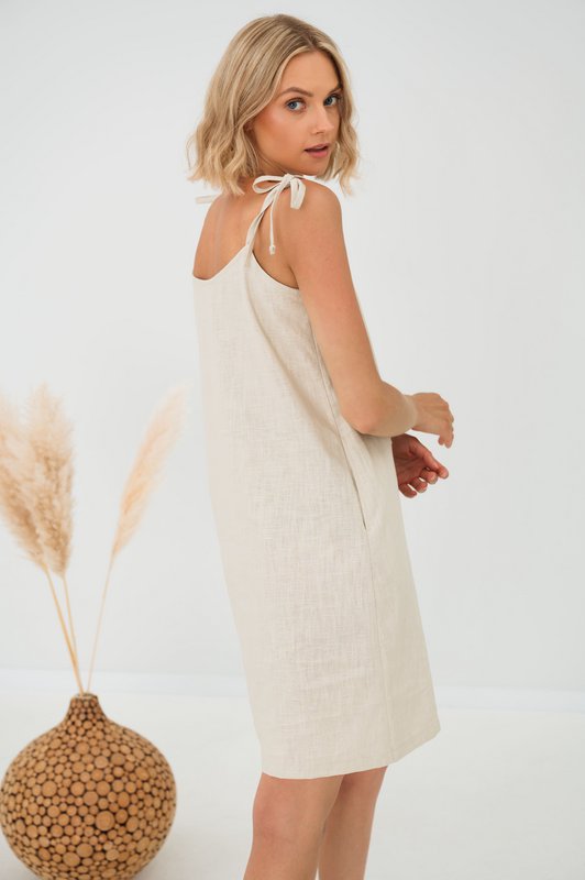 COAST – Ärmelloses Unterkleid aus Leinen mit Taschen