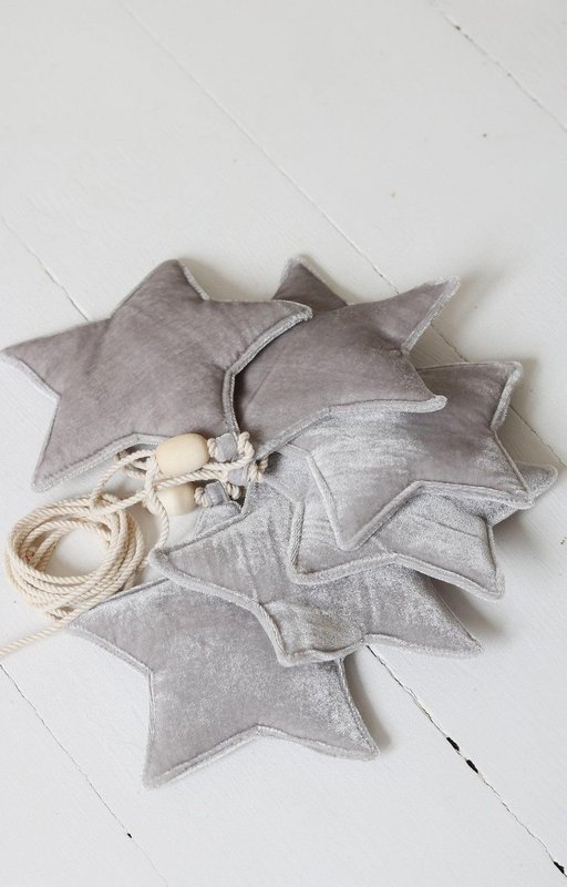 Fluwelen slinger "Silver Dust" met sterren