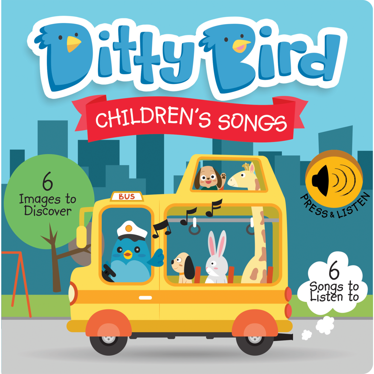 Ditty Bird babygeluidenboek: kinderliedjes