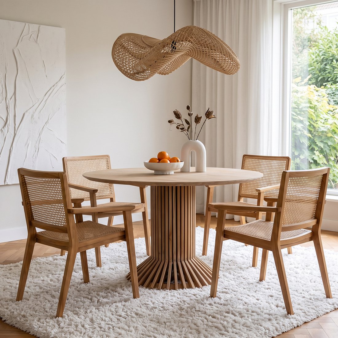 Wave hanging lamp natural large