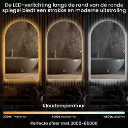 LED badeværelsesspejl Lumoire Serenity 45x100 cm