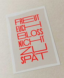 Don't be happy too late - postcard with neon print