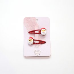 Christmas themed hair clips - Father Christmas