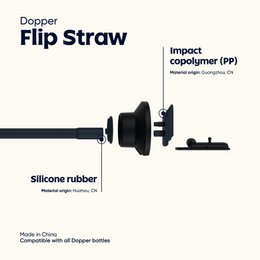 Dopper flip rietje - zwart