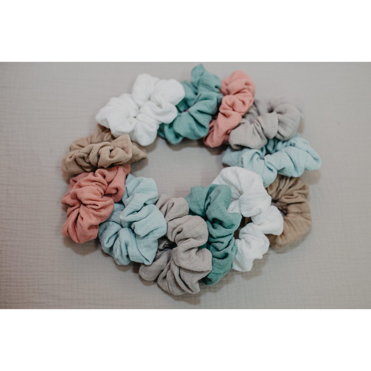 Scrunchies in mussola (set di 3)