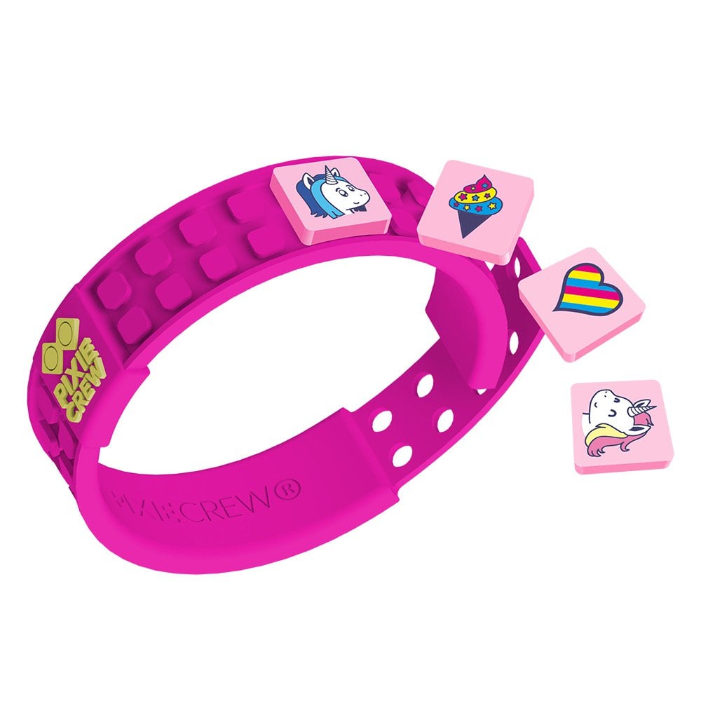 PIXIE CREW silicone bracelet – unicorns and rainbow heart, light pink