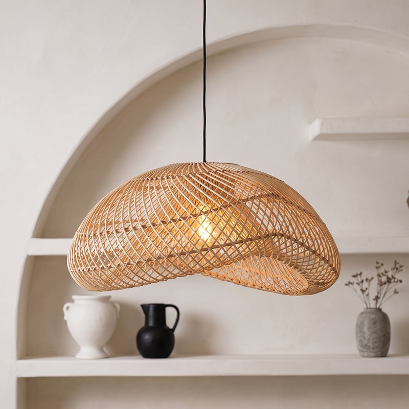Labyrinthe suspendu la lampe organique naturel