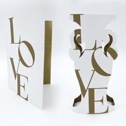 A5 kort "LOVE" - Papir Vase + Konvolut