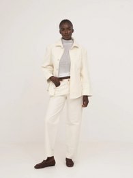 Agenda Cream Fitted Denim Over Shirt