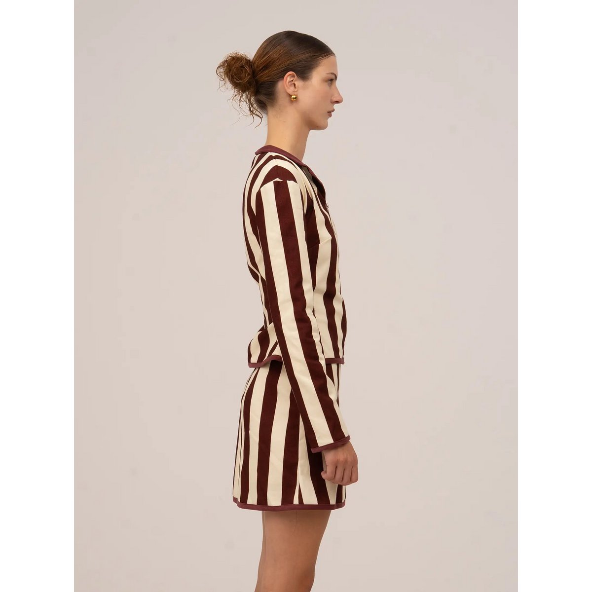 Whistle Burgundy Striped Jacket