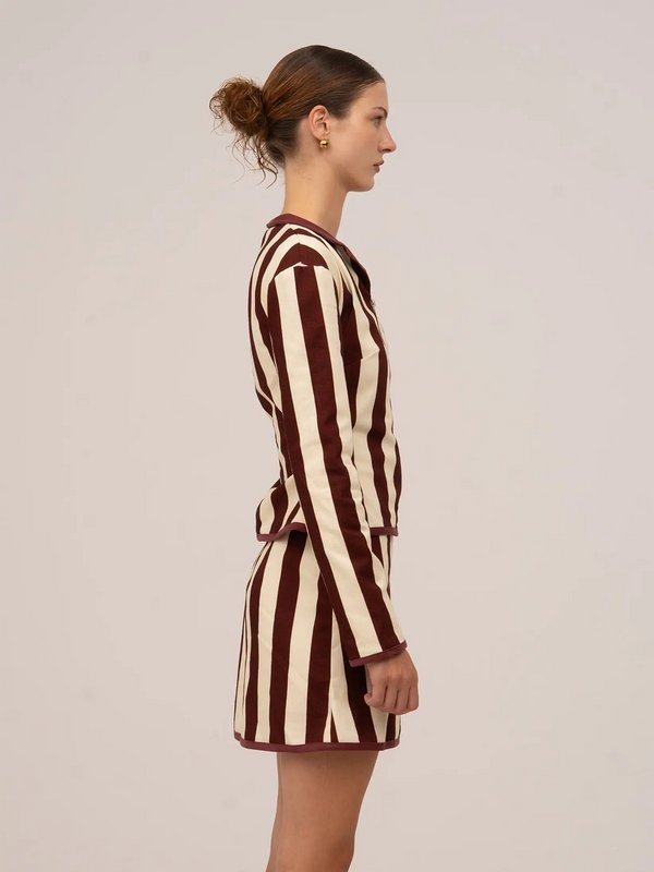 Whistle Burgundy Striped Jacket